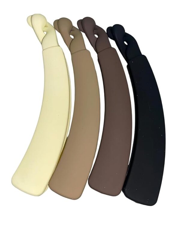 Matte Banana Hair Clip Set – 4 Pcs
