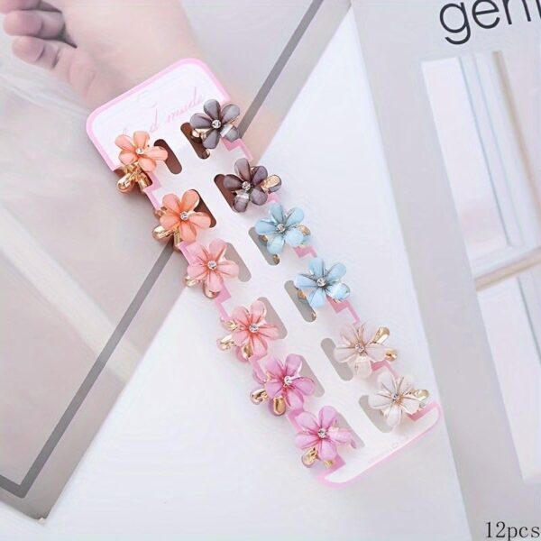 12 Pcs Mini Flower Hair Claw Clips - Image 4
