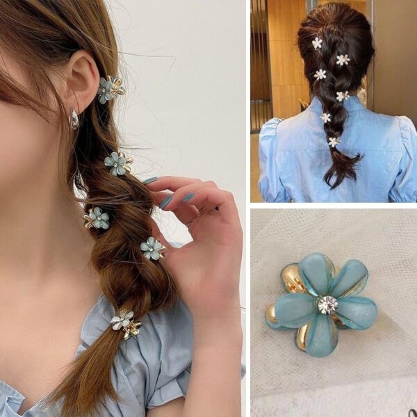12 Pcs Mini Flower Hair Claw Clips - Image 3