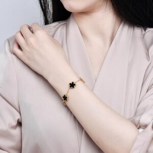 Luxury Stainless Steel Four-Leaf Clover Bracelet