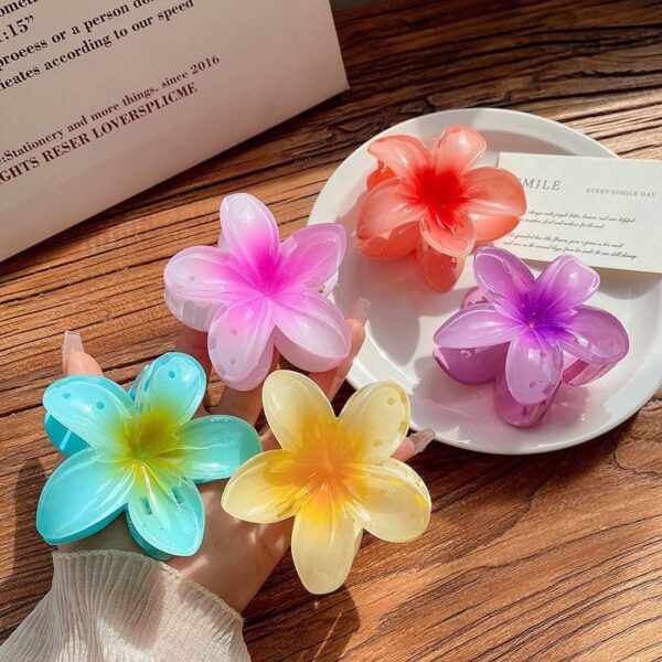 Big Hawaiian Flower Claw Clips pack of 4 - Image 2