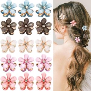12 Pcs Mini Flower Hair Claw Clips