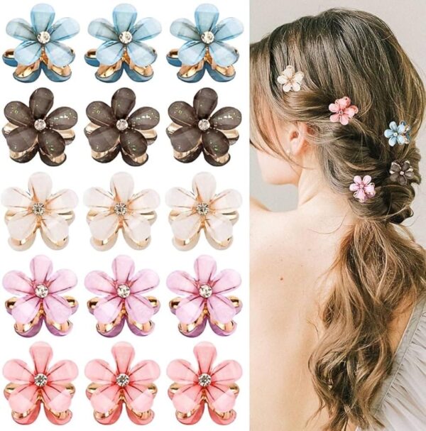 12 Pcs Mini Flower Hair Claw Clips