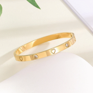 Women Crystals Gold-Plated Bangle-Style Bracelet