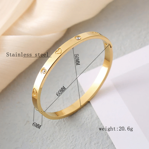 Women Crystals Gold-Plated Bangle-Style Bracelet - Image 2