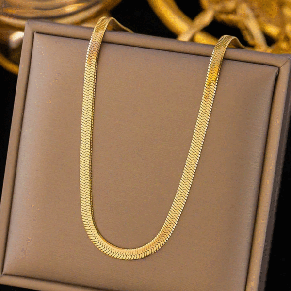 Golden Snake Chain – Minimalist Necklace for Women
