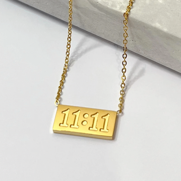 11:11 Angel Number Pendant Necklace – 18K Gold Plated