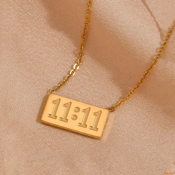 11:11 Angel Number Pendant Necklace – 18K Gold Plated - Image 3