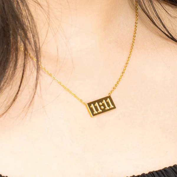 11:11 Angel Number Pendant Necklace – 18K Gold Plated - Image 4