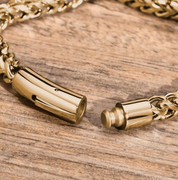 Men’s Black & Gold Chain Bracelet – Stainless Steel Magnetic Clasp - Image 4