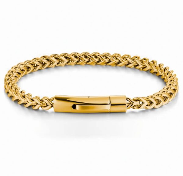 Men’s Black & Gold Chain Bracelet – Stainless Steel Magnetic Clasp - Image 5