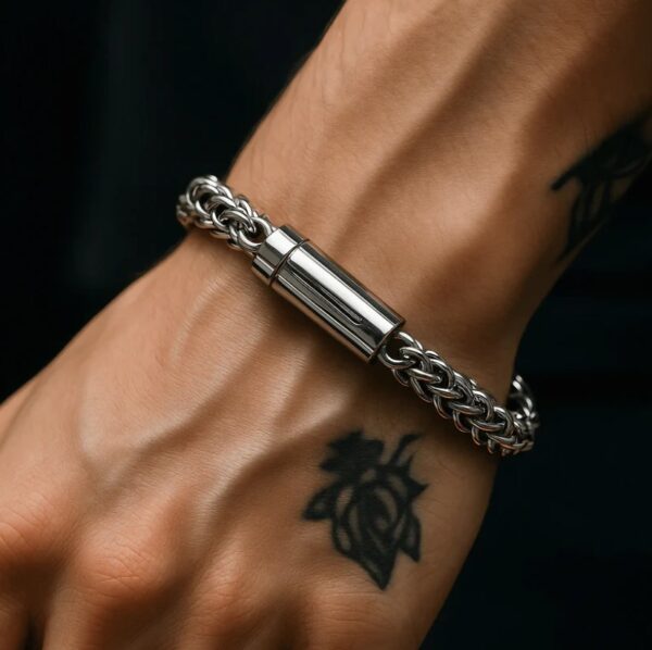 Silver Braided Bracelet - Image 2
