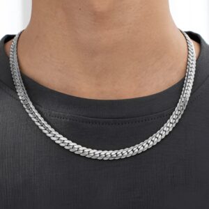 Men’s Silver-Plated Cuban Chain – Stylish & Durable Neck Chain