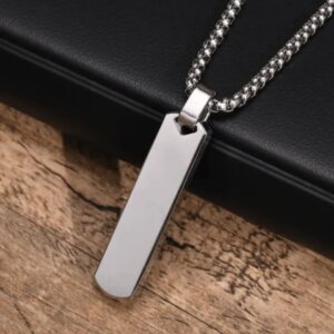 Men’s Silver-Plated Vertical Bar Pendant