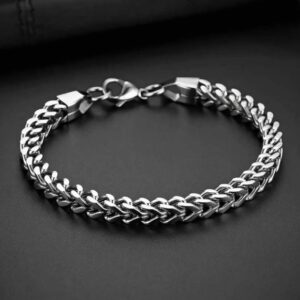 Men’s Silver-Plated Chain Bracelet
