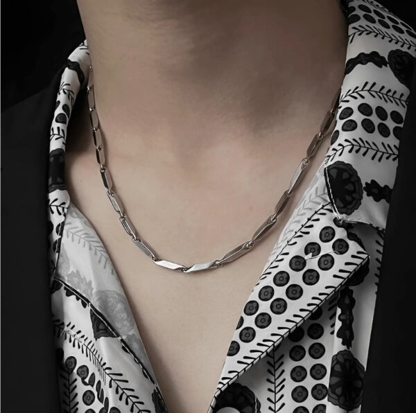 Men’s Silver Rice Chain – Elegant Singapore Style Necklace - Image 3