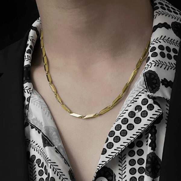 Men’s Gold-Plated Rice Chain – Stylish Daily Wear Necklace - Image 2