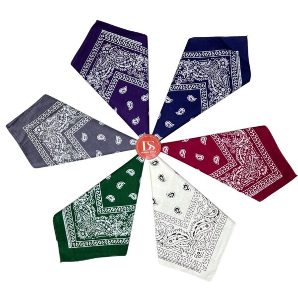 StreetCore Multicolor Bandana Set – 7 Classic Paisley Styles - Image 2