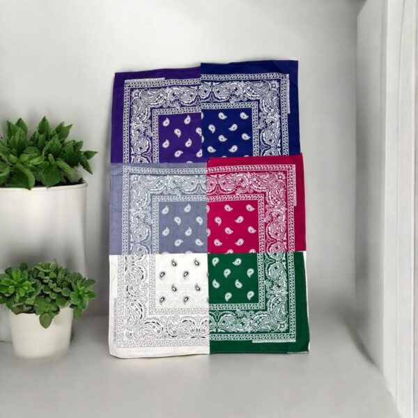 StreetCore Multicolor Bandana Set – 7 Classic Paisley Styles - Image 3