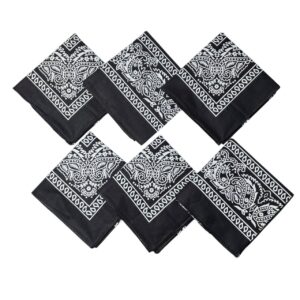 UrbanEdge Paisley Bandana Handkerchief – Black & White Classic