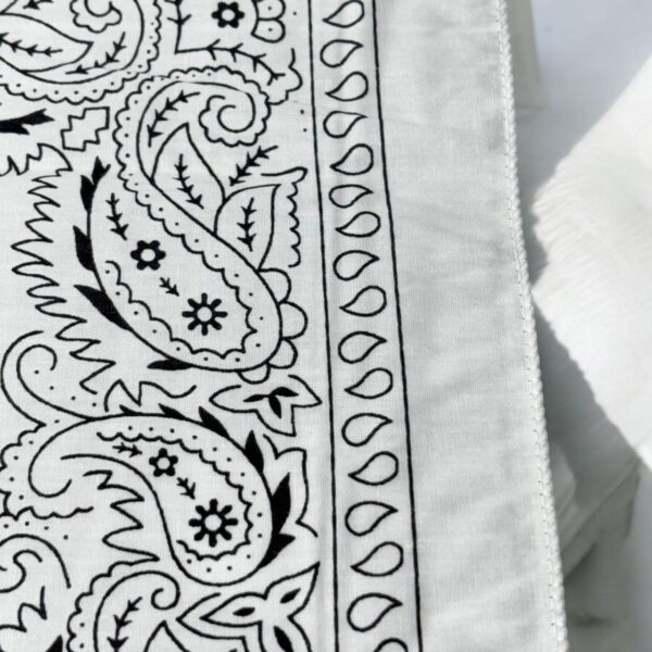 Classic White Cotton Bandana Handkerchief - Image 3