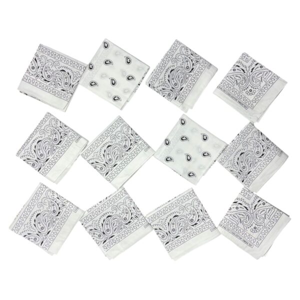Classic White Cotton Bandana Handkerchief - Image 4