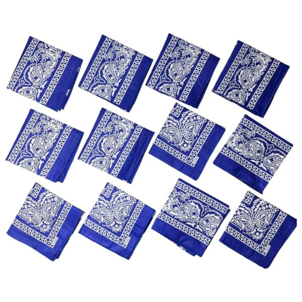 UrbanEdge Paisley Handkerchief Bandana Set – Royal Blue Pack of 6 - Image 2