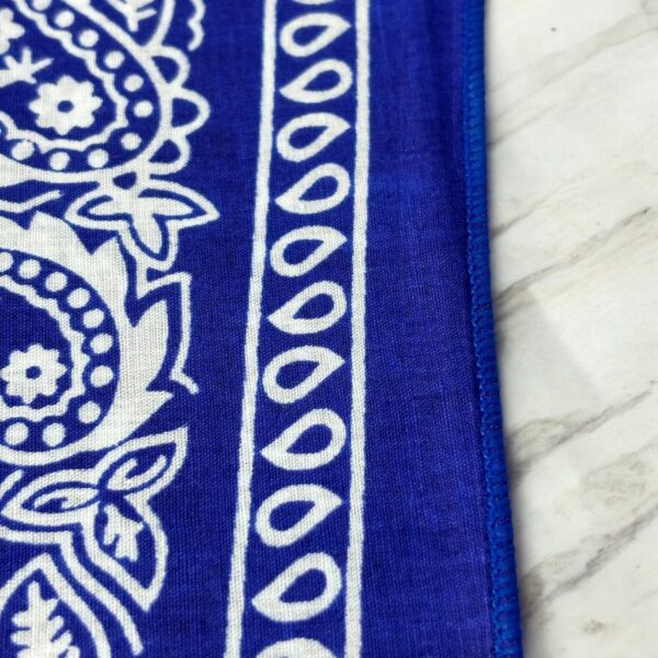 UrbanEdge Paisley Handkerchief Bandana Set – Royal Blue Pack of 6 - Image 3