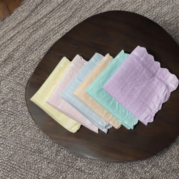 Soft Pastel Cotton Handkerchiefs for Women