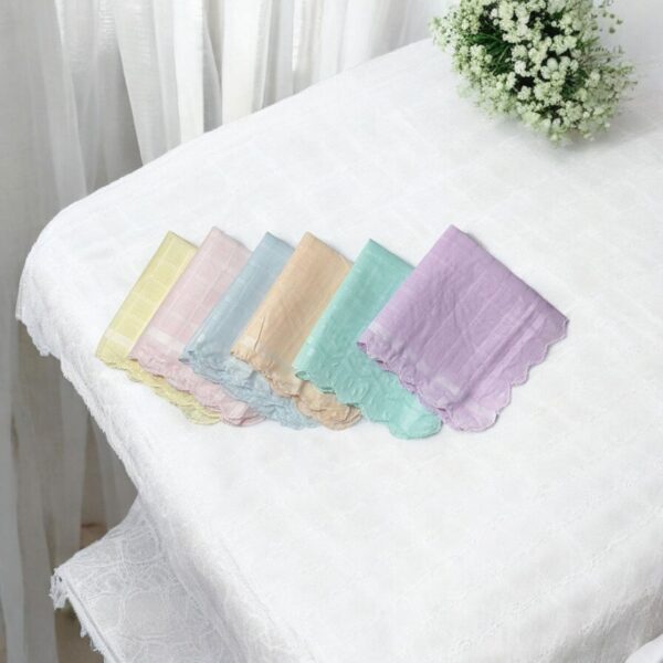 Soft Pastel Cotton Handkerchiefs for Women - Image 5