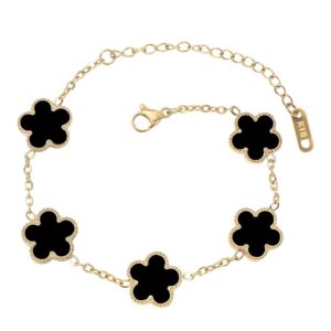 Clover Charm Bracelet -Black