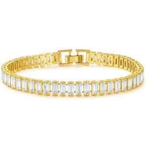 Gold Plated Tennis Bracelet with Cubic Zirconia